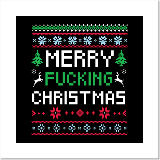 Merry Fucking Christmas Wall Art by Eugenex